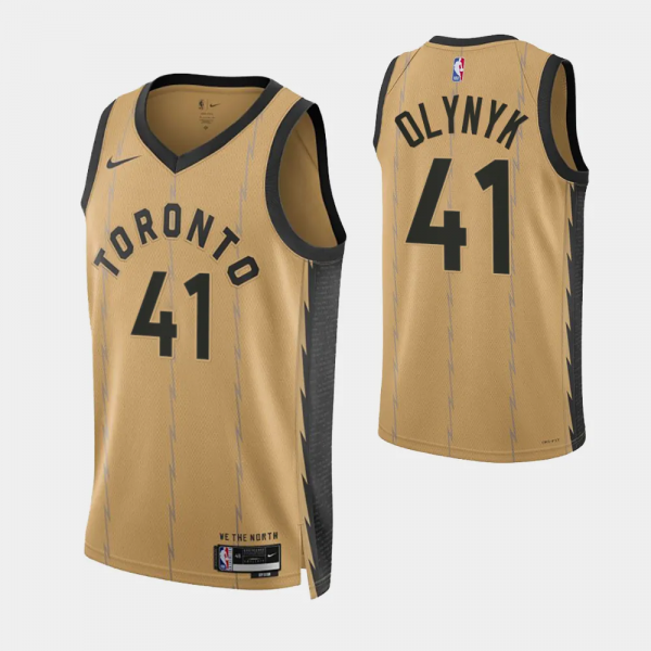 Unisex Toronto Raptors #41 Kelly Olynyk Gold 2023-24 City Edition Jersey