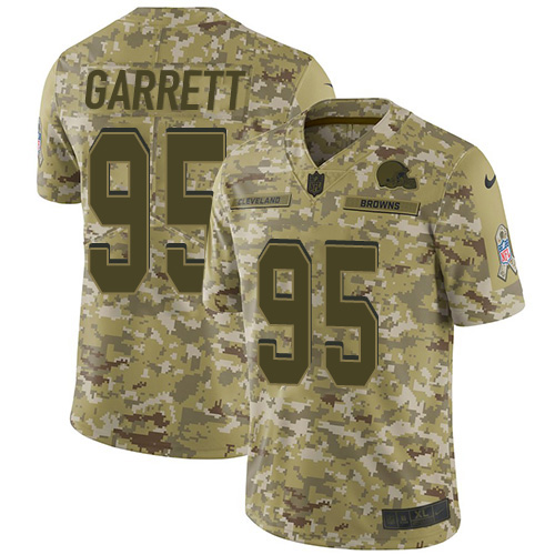 Nike Cleveland Browns #95 Myles Garrett Camo Men's Stitched NFL Limited 2018 Salute To Service Jersey