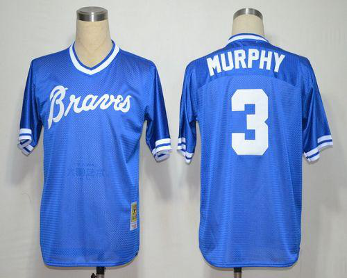 Mitchell And Ness Atlanta Braves #3 Dale Murphy Blue Throwback Stitched MLB Jersey