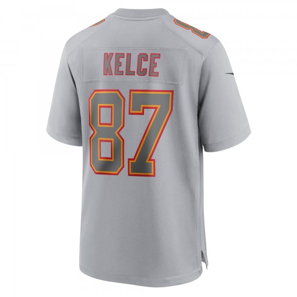 Men's Kansas City Chiefs Travis Kelce Nike Gray Super Bowl LVIII Atmosphere Fashion Game Jersey