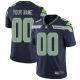 Men's Nike Seattle Seahawks Customized Navy Blue Team Color Vapor Untouchable Custom Limited NFL Jersey