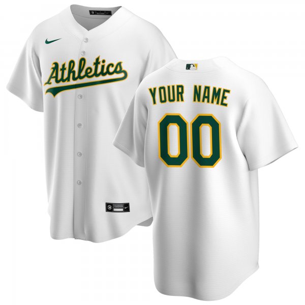 Men's Oakland Athletics Nike White Home Replica Custom Jersey