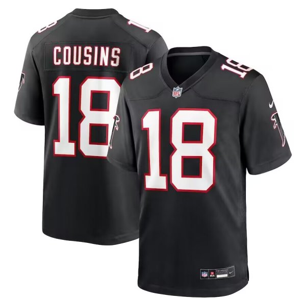 Youth Atlanta Falcons #18 Kirk Cousins Nike Black Alternate Limited Player Jersey