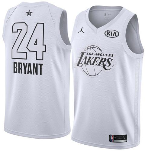 Nike Men's Los Angeles Lakers #24 Kobe Bryant White Jordan Swingman 2018 All-Star Game NBA Jersey