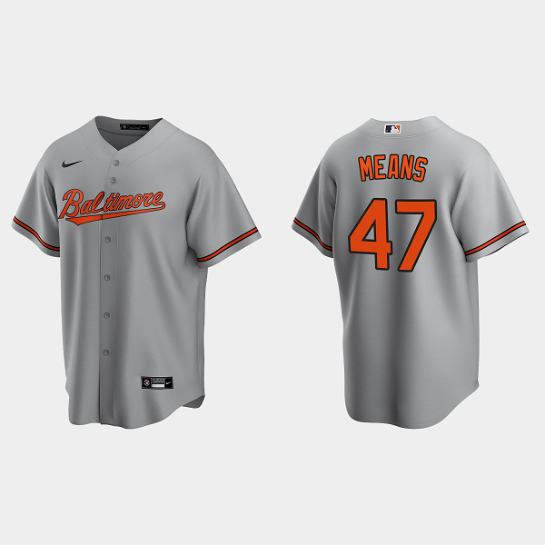 Men's Baltimore Orioles #47 John Means Gray Road MLB Jersey