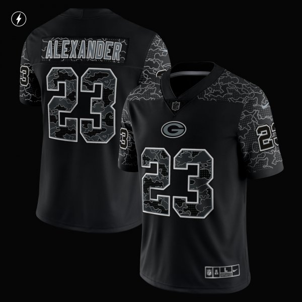 Men's Green Bay Packers Jaire Alexander Nike Black RFLCTV Limited Jersey