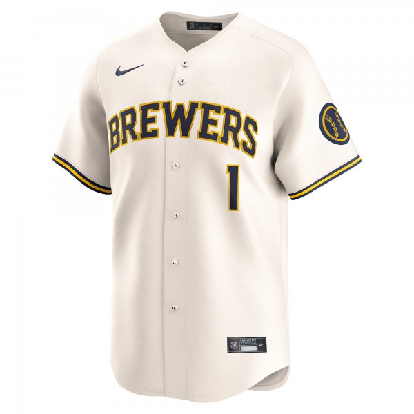 Men's Milwaukee Brewers Nike Cream #1 Dad Home Limited Jersey