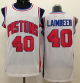 Men's Detroit Pistons #40 Bill Laimbeer White Throwback Stitched NBA Jersey