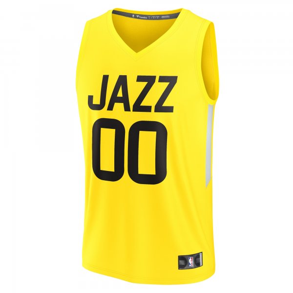 Men's Utah Jazz Fanatics Yellow Fast Break Replica Custom Jersey - Icon Edition