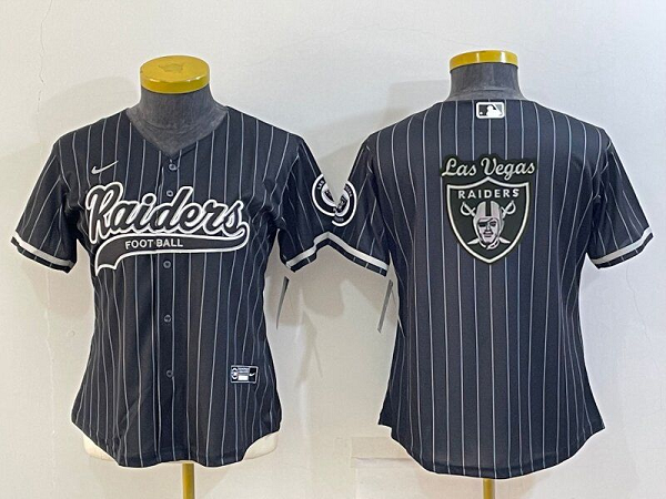 Women's Las Vegas Raiders Blank Black Stitched Baseball Cool Base Jersey