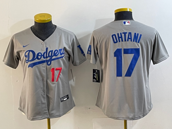 Women's Los Angeles Dodgers #17 Nike Grey Shohei Ohtani Jersey