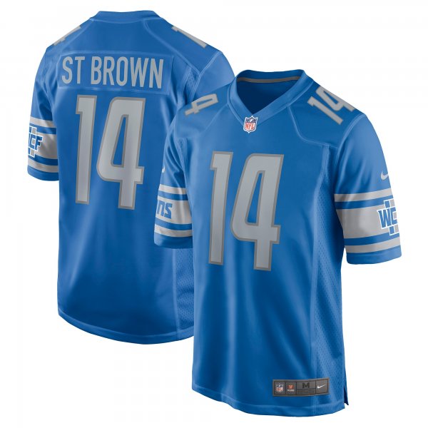 Men's Detroit Lions Amon-Ra St. Brown Nike Blue Game Player Jersey