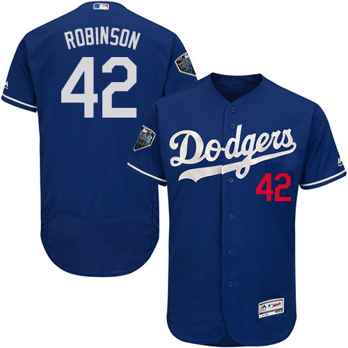 Los Angeles Dodgers #42 Jackie Robinson Blue Flexbase Collection 2018 World Series Stitched MLB Jersey