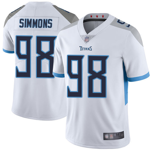 Tennessee Titans #98 Jeffery Simmons White Men's Stitched NFL Vapor Untouchable Limited Jersey