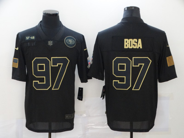 Men's San Francisco 49ers #97 Nick Bosa Black 2020 Salute To Service Stitched NFL Nike Limited Jersey