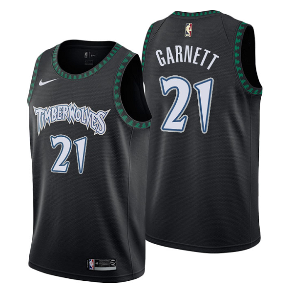 Men's Minnesota Timberwolves #21 Kevin Garnett Black Swingman Hardwood Classics NBA Jersey