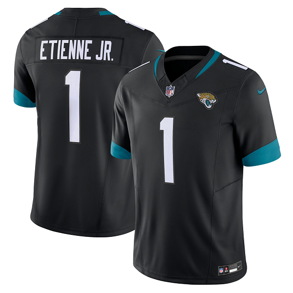 Men's Jacksonville Jaguars #1 Travis Etienne Nike Black Alternate Vapor F.U.S.E. Limited NFL Jersey