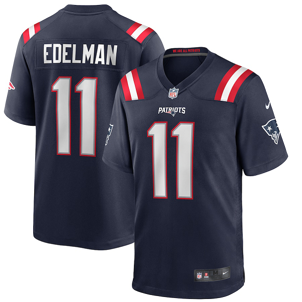 Men's New England Patriots #11 Julian Edelman Nike Navy Game Jersey