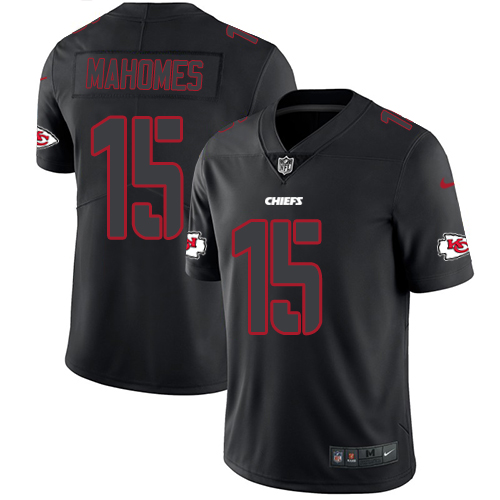 Nike Kansas City Chiefs #15 Patrick Mahomes Black Men's Stitched NFL Limited Rush Impact Jersey