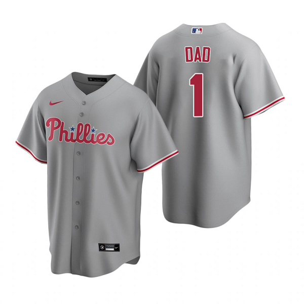 Men's Philadelphia Phillies Nike Gray Road #1 Dad MLB Jersey