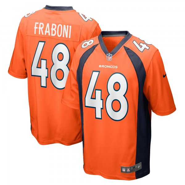 Men's Denver Broncos Mitchell Fraboni Nike  Orange Team Game Jersey