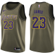 Men's Nike Los Angeles Lakers #23 LeBron James Green Swingman Salute To Service NBA Jersey