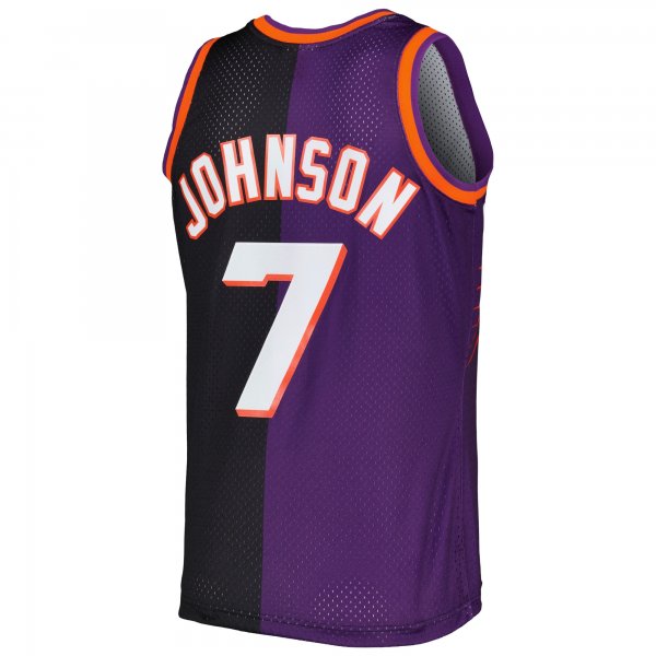 Men's Phoenix Suns Kevin Johnson Mitchell & Ness Purple/Black Hardwood Classics 1996/97 Split Swingman Jersey