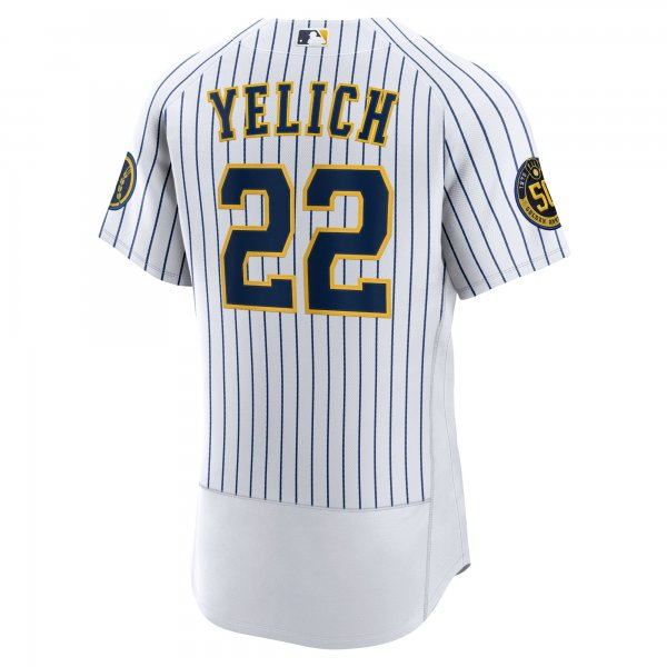 Men's Milwaukee Brewers Christian Yelich Nike White Alternate Player Jersey