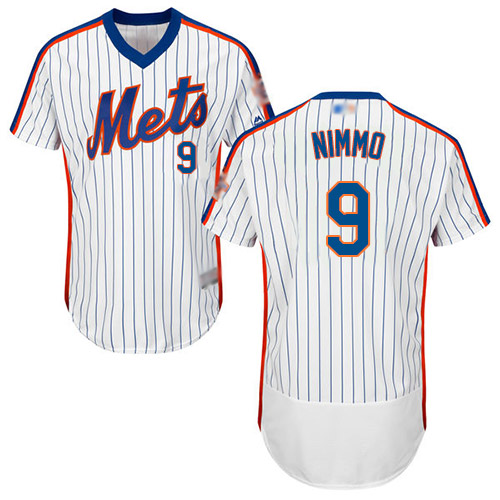 New York Mets #9 Brandon Nimmo White(Blue Strip) Flexbase Collection Alternate Stitched MLB Jersey