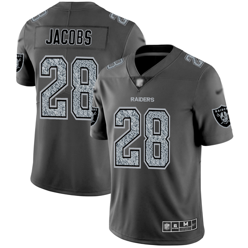 Las Vegas Raiders #28 Josh Jacobs Gray Static Men's Stitched NFL Vapor Untouchable Limited Jersey