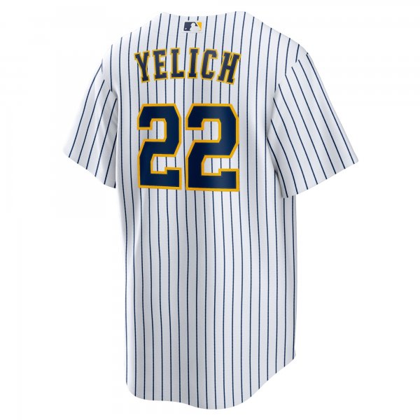 Men's Milwaukee Brewers Christian Yelich Nike White Alternate Replica Player Jersey