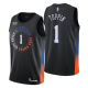 Men's New York Knicks #1 Obi Toppin Black Swingman City Edition NBA Jersey