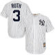 Men's New York Yankees #3 Babe Ruth Stitched MLB White Jersey