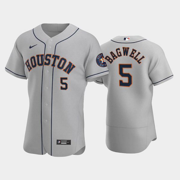 Men's Houston Astros #5 Jeff Bagwell 2020 Road Gray Flex Base MLB Jersey