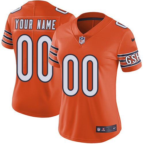 Women's Nike Chicago Bears Customized Orange Alternate Vapor Untouchable Custom Limited NFL Jersey