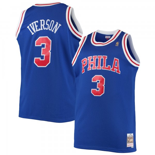 Men's Philadelphia 76ers Allen Iverson Mitchell & Ness Royal 1996/97 Big & Tall Hardwood Classics Swingman Jersey