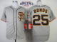 San Francisco Giants #25 Barry Bonds Grey Cool Base Road 2 W/2014 World Series Patch Stitched MLB Jersey