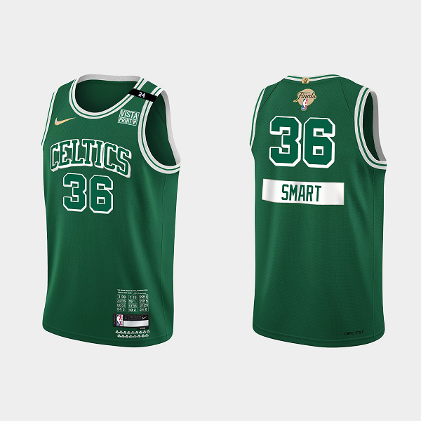 Boston Celtics 2022 NBA Finals #36 Marcus Smart City Green Nike Jersey