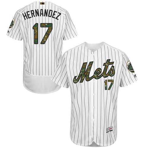 New York Mets #17 Keith Hernandez White(Blue Strip) Flexbase Collection 2016 Memorial Day Stitched MLB Jersey