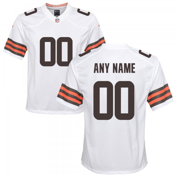 Youth Nike Cleveland Browns White Custom Game Jersey