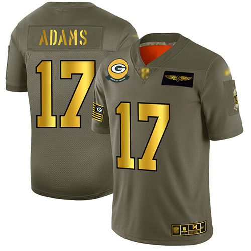 Men's Green Bay Packers #17 Davante Adams Camo/Gold Stitched NFL Limited 2019 Salute To Service Jersey