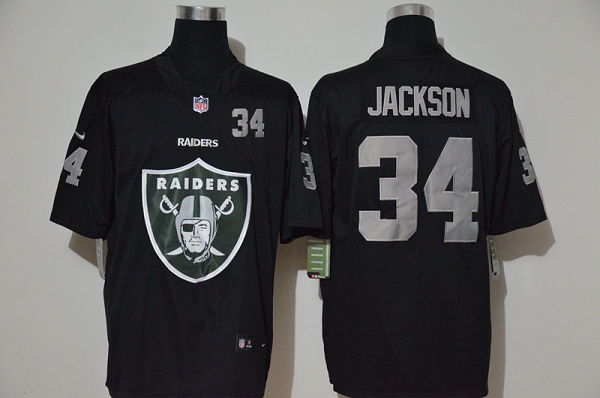 Men's Las Vegas Raiders #34 Bo Jackson Black 2020 Big Logo Number Vapor Untouchable Stitched NFL Nike Fashion Limited Jersey