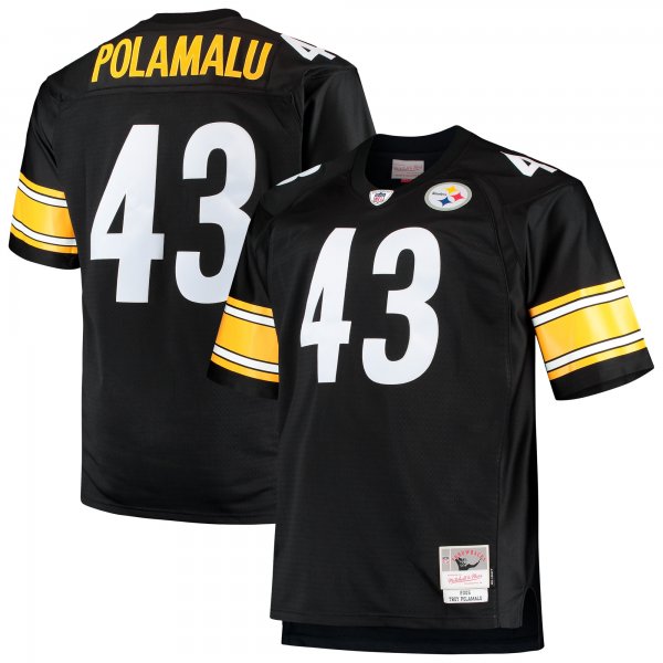 Men's Pittsburgh Steelers Troy Polamalu Mitchell & Ness Black Big & Tall 2005 Retired Player Replica Jersey