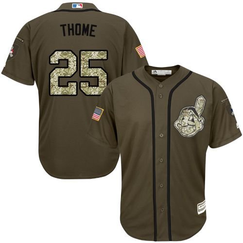 Cleveland Indians #25 Jim Thome Green Salute to Service Stitched MLB Jersey