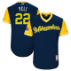 Milwaukee Brewers #22 Christian Yelich Navy "Yeli" Players Weekend Stitched MLB Jersey