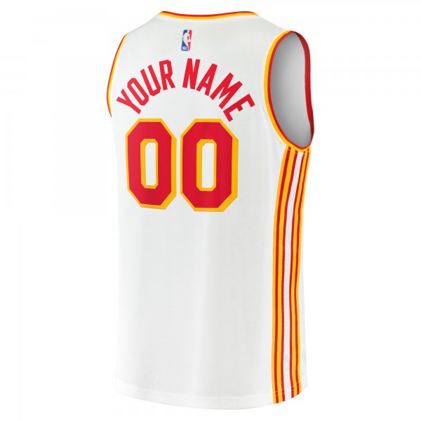 Youth Atlanta Hawks  Fanatics White Fast Break Replica Custom Jersey - Association Edition