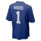 Men's New York Giants Malik Nabers Nike Royal 2024 NFL Draft First Round Pick Player Game Jersey