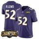 Men's Baltimore Ravens #52 Ray Lewis Purple 2023 F.U.S.E. AFC North Champions Vapor Limited NFL Jersey