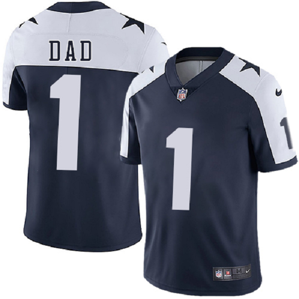 Men's Nike Dallas Cowboys #1 Dad Navy Blue Throwback Alternate Vapor Untouchable Limited NFL Jersey