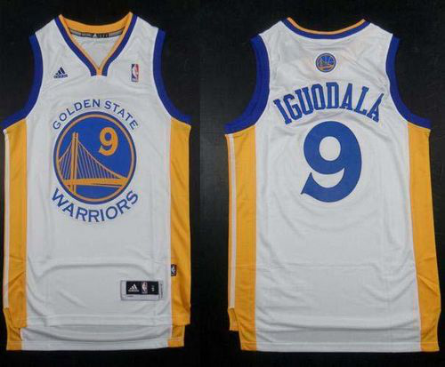 Men's Golden State Warriors #9 Andre Iguodala White Revolution 30 Stitched NBA Jersey